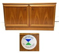 McIntosh Teak Low Media Cabinet and Two-Door Cupboard TV Stand