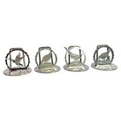 Stephanus Paul Ora & Co Silver Game Bird Menu Holders, Set of Four