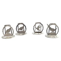 Stephanus Paul Ora & Co Silver Game Bird Menu Holders, Set of Four