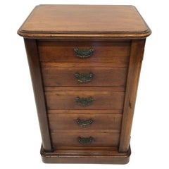 Antique Victorian Miniature Mahogany Wellington Chest of Five Drawers