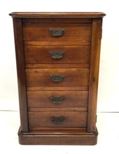 Antique Victorian Miniature Mahogany Wellington Chest of Five Drawers