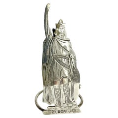 Antique Edwardian Corke Brothers & Co Sterling Silver King Alfred Menu Holder