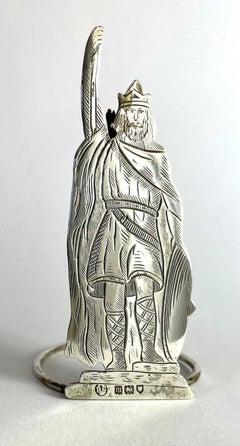 Antique Edwardian Corke Brothers & Co Sterling Silver King Alfred Menu Holder