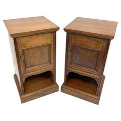 Antique Pair of Mahogany Bedside Cabinets and Pot Cupboards on Plinth Bases