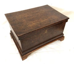 Antique Victorian Pollard Oak Sewing Box with Fitted Interior and Bracket Feet