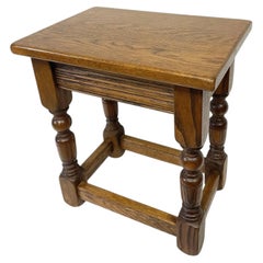 Oak Joint Stool Occasional Table with Turned Baluster Legs