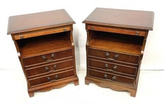 Pair of Georgian Style Mahogany Bedside Cabinets with Brushing Slides