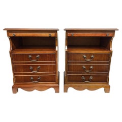 Pair of Georgian Style Mahogany Bedside Cabinets with Brushing Slides
