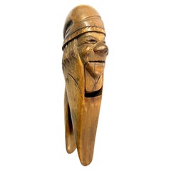 Antique Swiss Black Forest Style Carved Wooden Nutcracker, Old Man Figure
