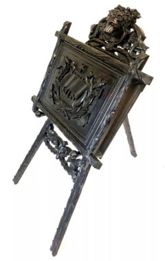 Antique Carved Black Forest Sheet Music and Portfolio Stand