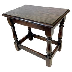 Mid Century Century English Oak Joint Stool or Low Occasional Table