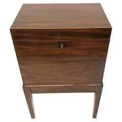 Antique Georgian Inlaid Mahogany Six-Bottle Cellarette on Stand