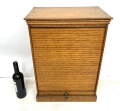 Antique Edwardian Oak Tabletop Tambour Front Stationery Filing Cabinet