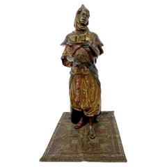 Antique Franz Bergman Austrian Cold-Painted Bronze Figure of an Arab Tea Bearer