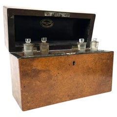 Antique Victorian James Leath Birds-Eye Maple Homeopathic Apothecary Chest