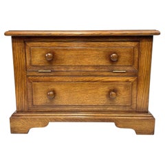 Traditional Solid Oak Media Cabinet with Drop-Down Front and Drawer