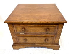Traditional Solid Oak Media Cabinet with Drop-Down Front and Drawer