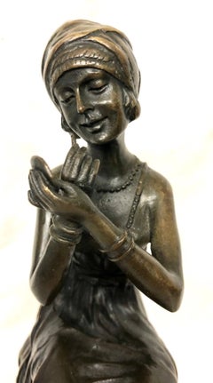 Art Deco Style Patinated Bronze Sculpture After Demetre Chiparus
