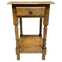 Traditional Light Oak Pot Board Lamp Table with Single Drawer