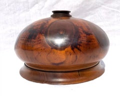 Vintage Hand-Turned Monkey Puzzle Wood Domed Pendant Lampshade