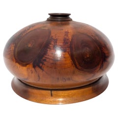 Vintage Hand-Turned Monkey Puzzle Wood Domed Pendant Lampshade
