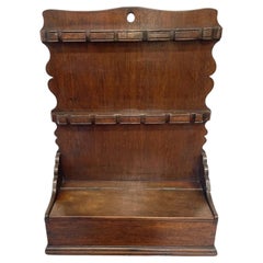 Antique Georgian Welsh Two-Tier Hanging Spoon Rack and Candle Box ca 1800
