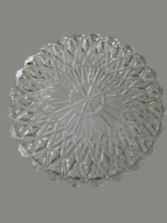 Mid-Century Pressed Glass Ceiling Light Shade with Diamond Pattern