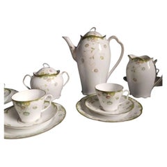 Antiquités Jacob Zeidler & Co. Service à café en porcelaine de style Art nouveau pour dix personnes