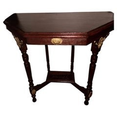 Victorian Style Half-Octagonal Wall-Mounted Two-Tier Console Table