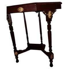 Victorian Style Half-Octagonal Wall-Mounted Two-Tier Console Table