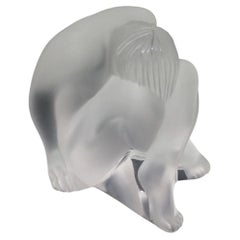 Lalique Frosted Crystal Nu Assis Seated Female Nude Figurine