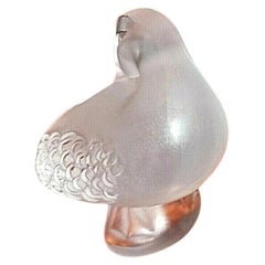 Lalique Frosted Crystal 'Canard Dormeur' Sleeping Duck Paperweight