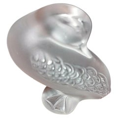 Lalique Frosted Crystal 'Canard Dormeur' Sleeping Duck Paperweight