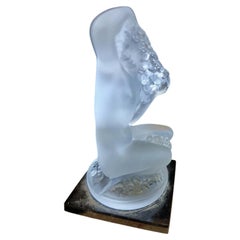 Lalique Frosted Crystal 'Floréal' Statuette on Black Plinth, France