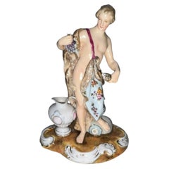 Antique Aelteste Volkstedt Porcelain Figurine of Bacchus with Grapes