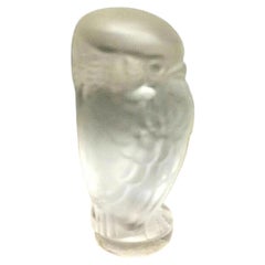 Lalique Frosted Crystal 'Rapace' Bird of Prey Miniature Figurine Seal