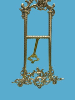 Antique Rococo Style Cast Brass Tabletop Picture Display Easel, 53 cm