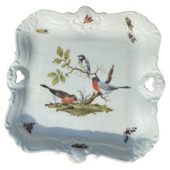 Seltmann Weiden Bavaria Mozart Porcelain Bird and Butterfly Square Tray