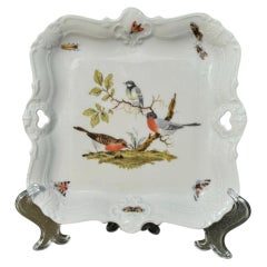 Seltmann Weiden Bavaria Mozart Porcelain Bird and Butterfly Square Tray