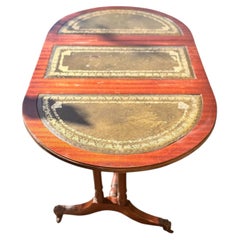 Regency Style Drop-Leaf Coffee Table with Gilt-Tooled Green Leather Inset