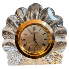 Waterford Crystal Nocturne Scallop Shell Quartz Desk Clock