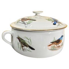 Louis Lourioux Le Faune Birds Porcelain Round Casserole Dish with Lid