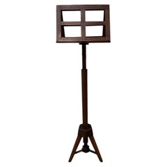 Antique British Stained Hardwood Adjustable Floor-Standing Music Stand ca 1900