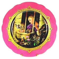 Antique French Paris Porcelain Cabinet Plate, 'La Captive et Les Oiseaux'