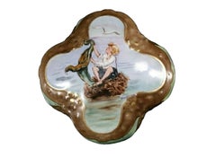 Attributed Royal Bayreuth Porcelain Quatrefoil Box and Cover, c.1900