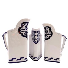 Royal Worcester Aesthetic Movement Cobalt Blue Graduated Jug Set, Trio