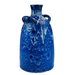 Vase aus „Fat Lava“-Keramik in Blau und Weiß, ES-Serie, Mitte des Jahrhunderts