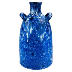 Vase aus „Fat Lava“-Keramik in Blau und Weiß, ES-Serie, Mitte des Jahrhunderts