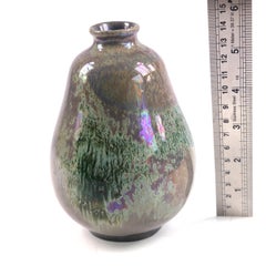 Keramikvase im Jugendstil aus Rambervillers, „Grès Flammé“ mit schillerndem Glanz, um 1920