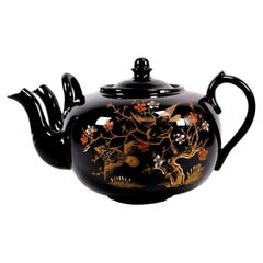 Samuel Johnson Aesthetic Movement Twin-Spout Jackfield Teapot